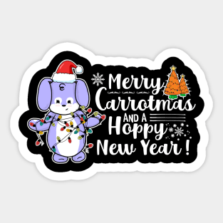 Merry Carrotmas And A Hoppy New Year Sticker